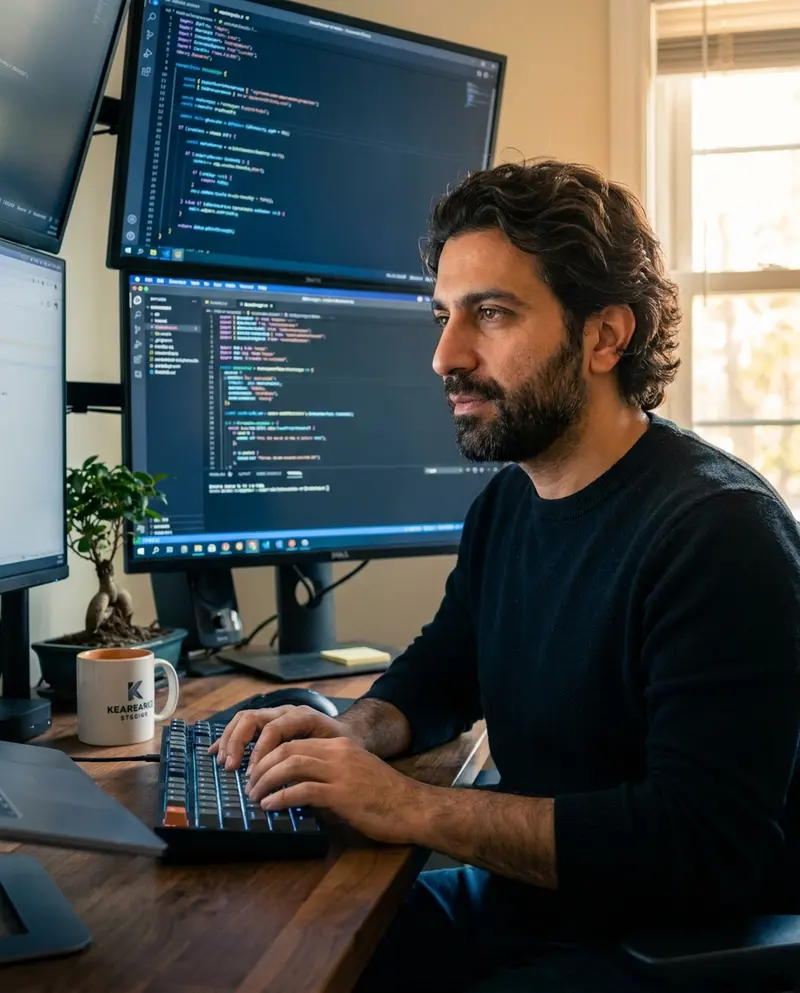 Generated image of Amir Khorasani at their desk
