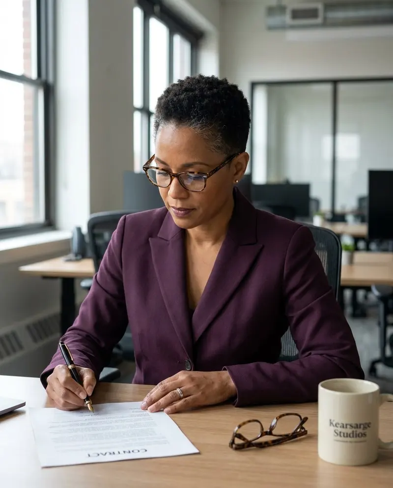 Generated image of Octavia Reyes at their desk